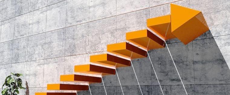 stairs in the shape of an arrow